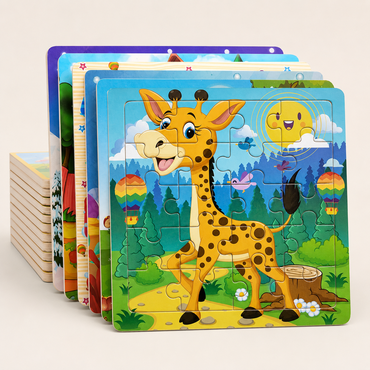 Holzpuzzle Tiere für Kinder