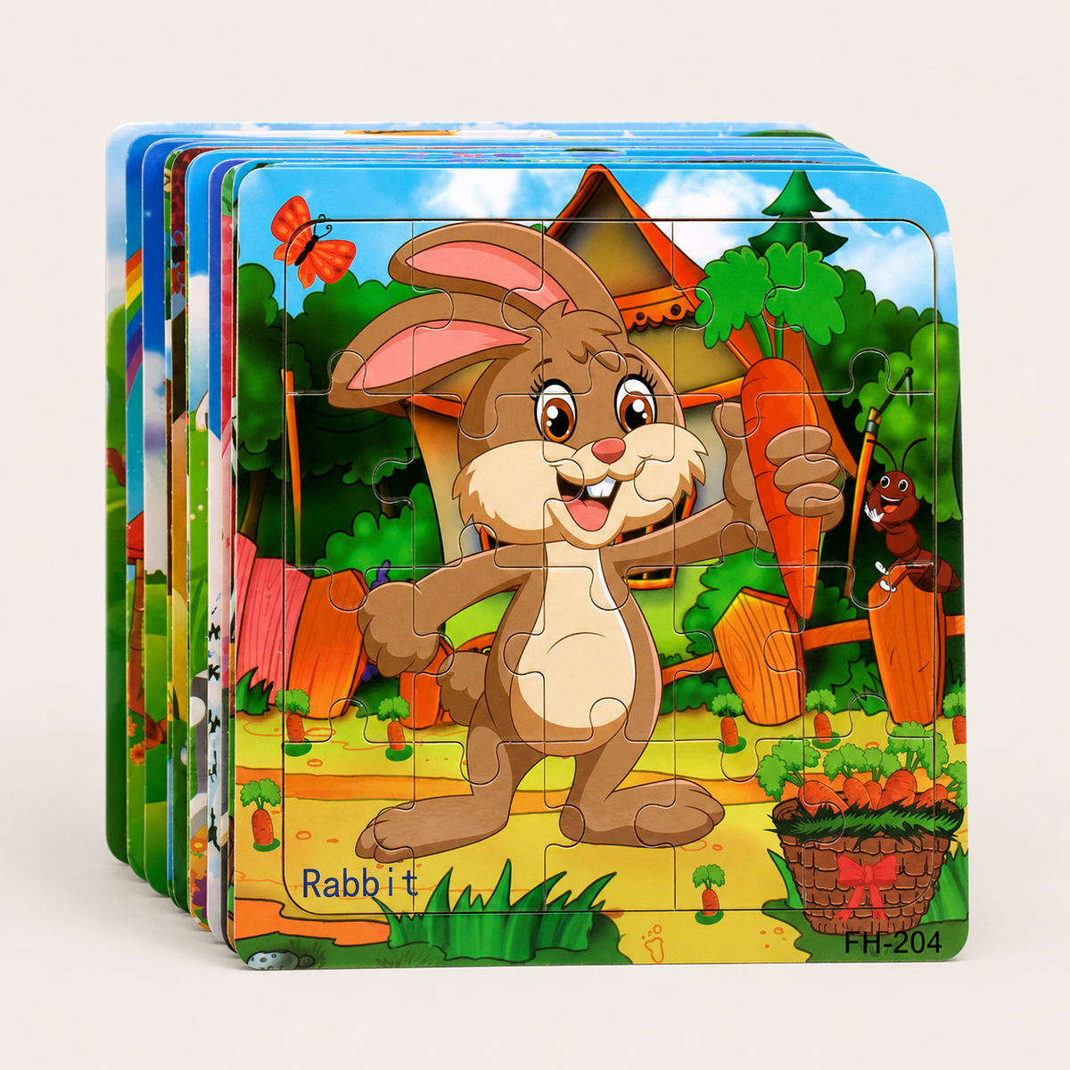 Holzpuzzle Tiere für Kinder