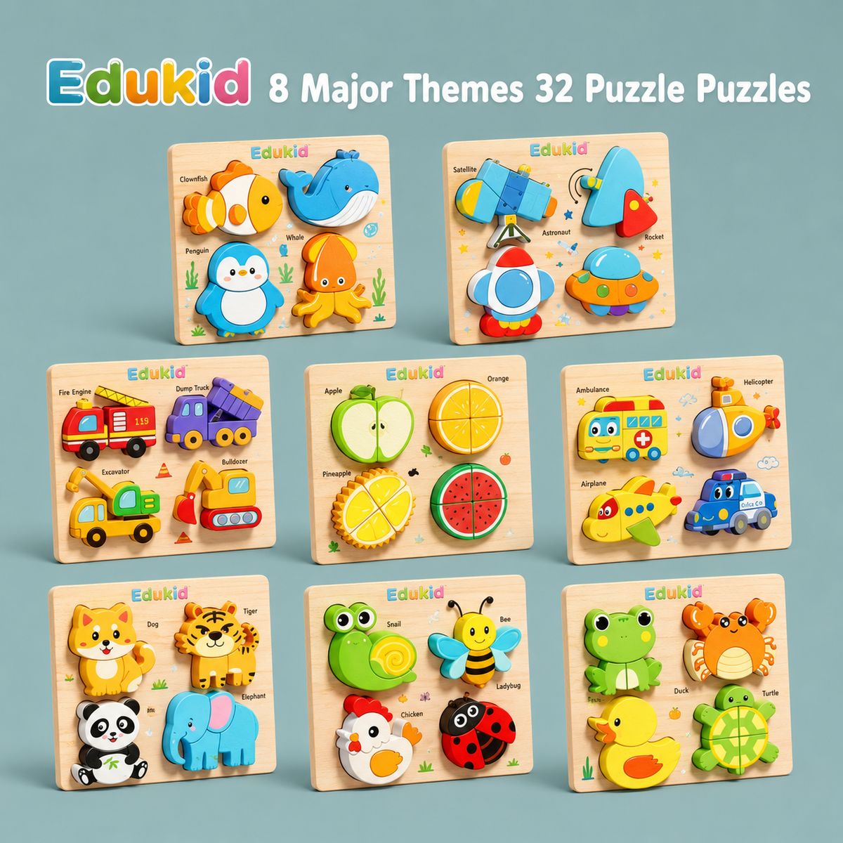 Holz Steckpuzzle Tiere