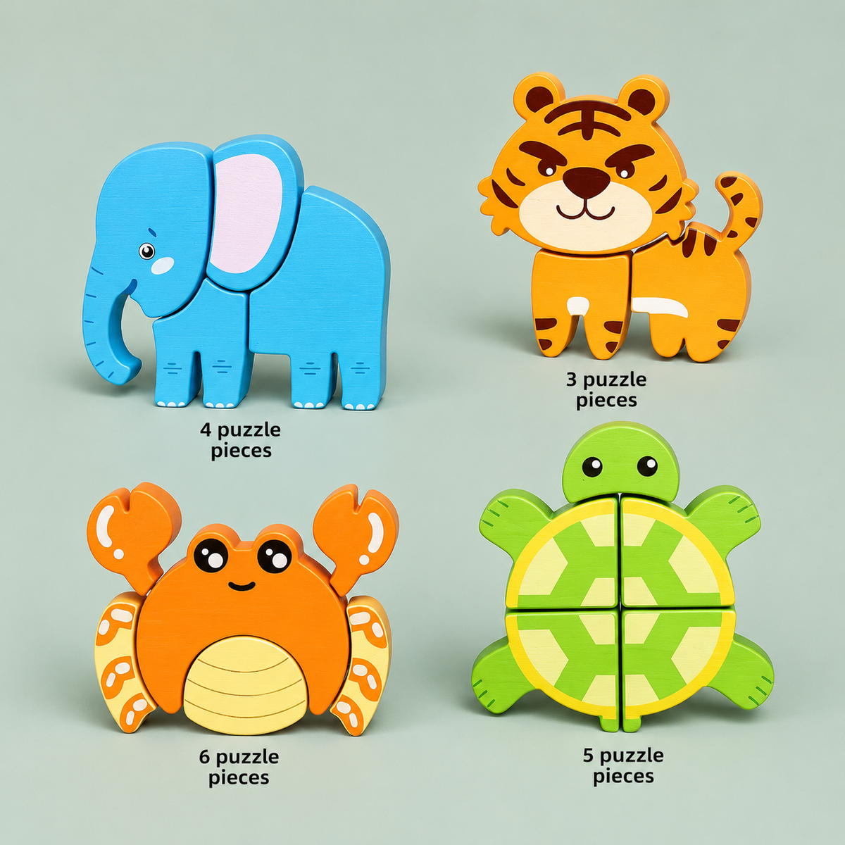 Holz Steckpuzzle Tiere