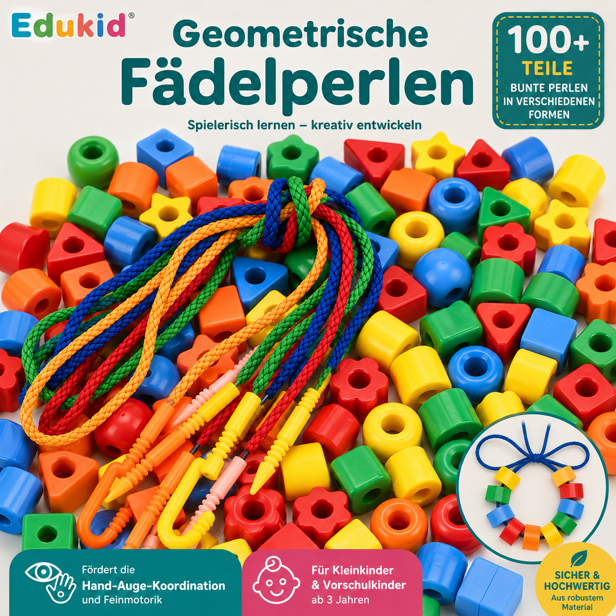 Fädelspiel Holzperlen Set