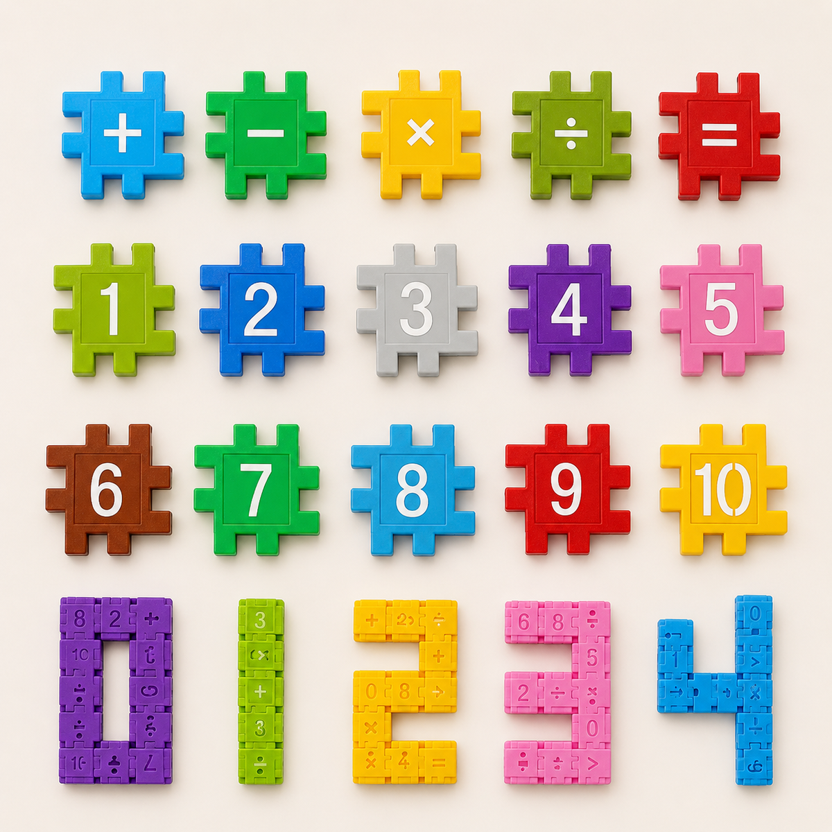 Montessori Steckbausteine mit Zahlen