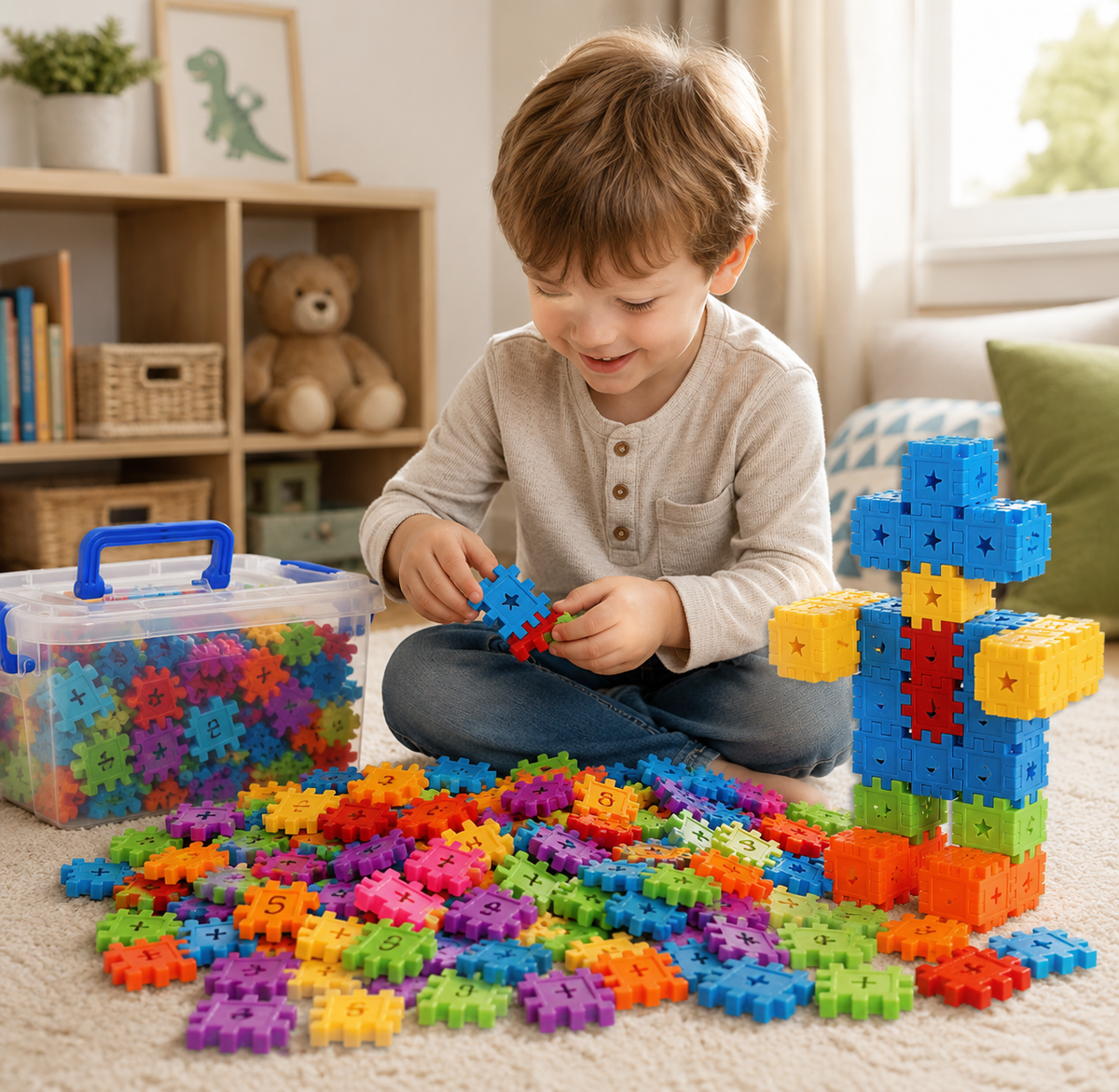 Montessori Steckbausteine mit Zahlen