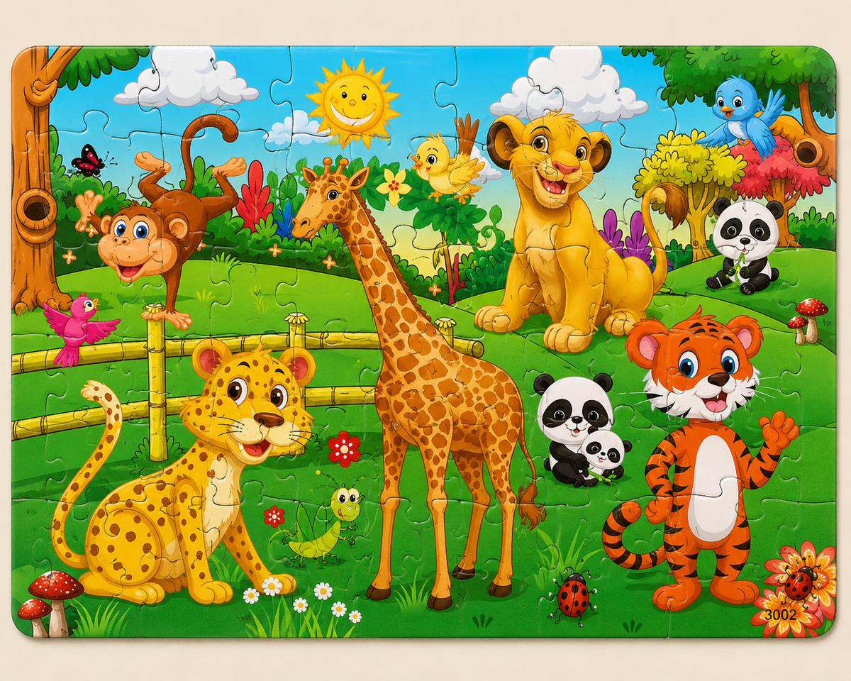 Holzpuzzle Tiere für Kinder