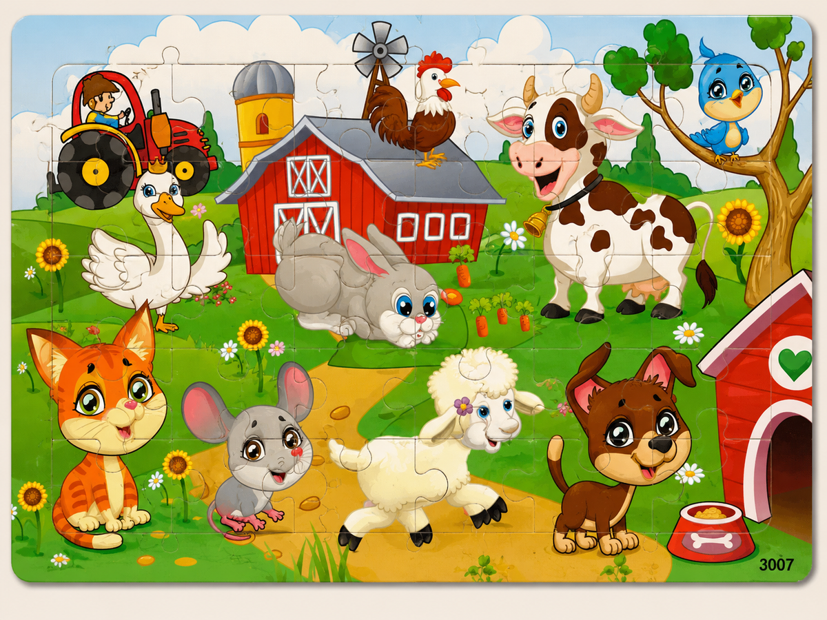 Holzpuzzle Tiere für Kinder
