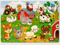 Holzpuzzle Tiere für Kinder