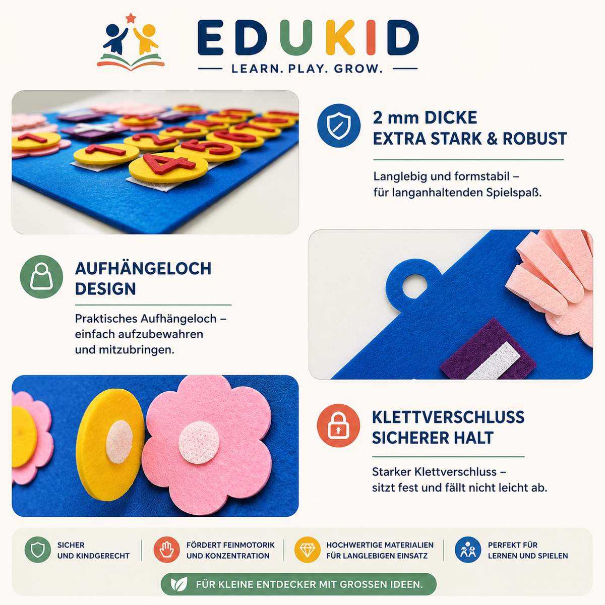 Mathe Lernboard aus Filz