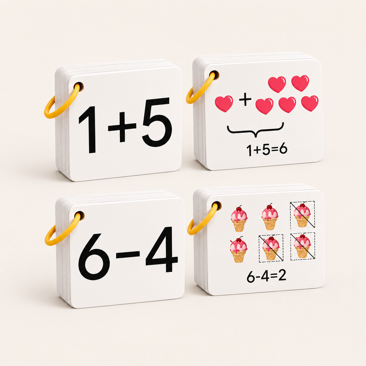 Mathe-Lernkarten Addition & Subtraktion (132 Karten)