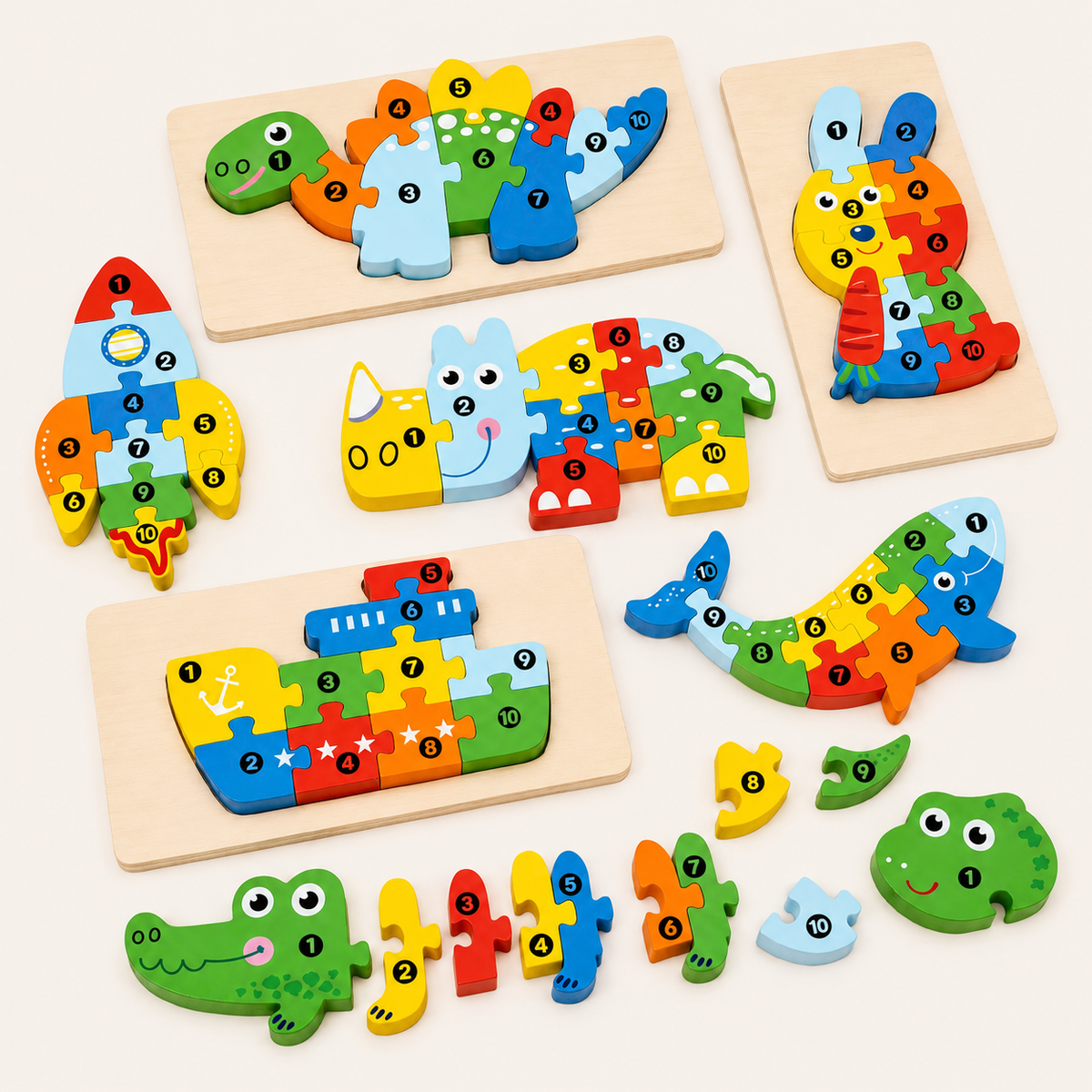 3D Holzpuzzle Tiere für Kinder