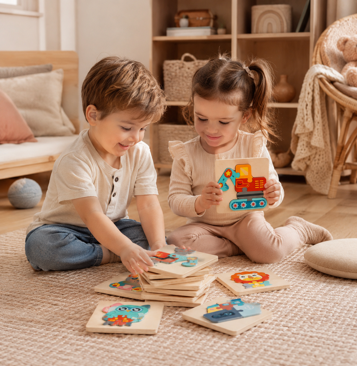 3D Holzpuzzle Tiere & Fahrzeuge