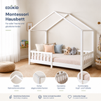 Montessori Hausbett mit Rausfallschutz – 90 × 200 cm