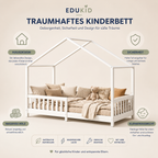 Montessori Hausbett mit Rausfallschutz – 90 × 200 cm