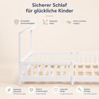 Montessori Hausbett mit Rausfallschutz – 90 × 200 cm