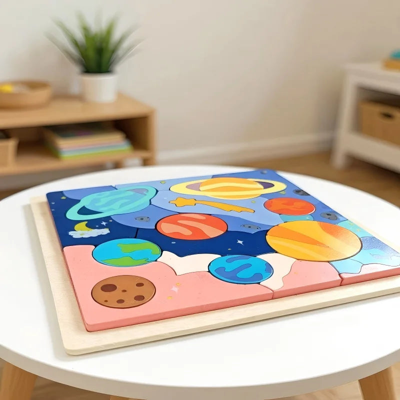 Montessori Holzpuzzle Sonnensystem