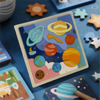 Montessori Holzpuzzle Sonnensystem